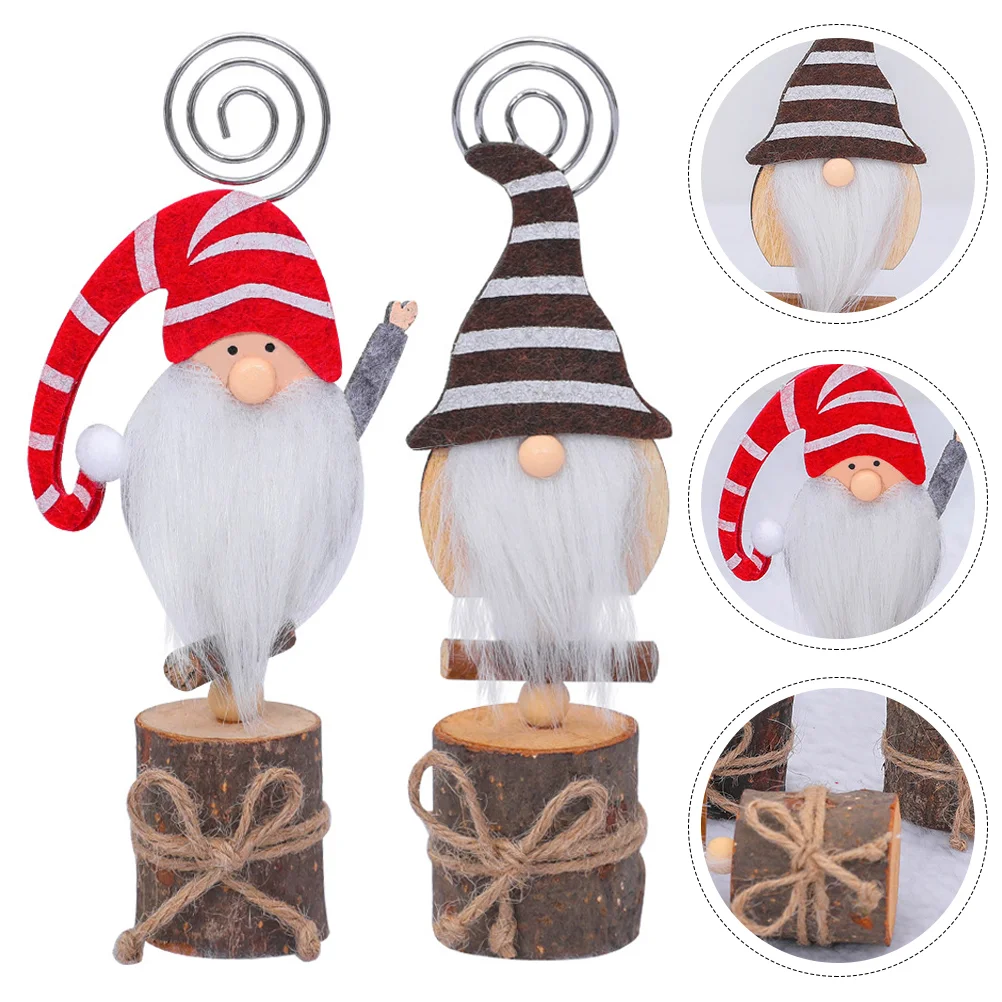 2 Pcs Christmas Note Holder Place Table Memo Clip Business Card Cards Wood Base Number Holders Iron Creative
2 Pcs Christmas Note Holder Place Table Memo Clip Business Card Cards Wood Base Number Holders Iron Creative