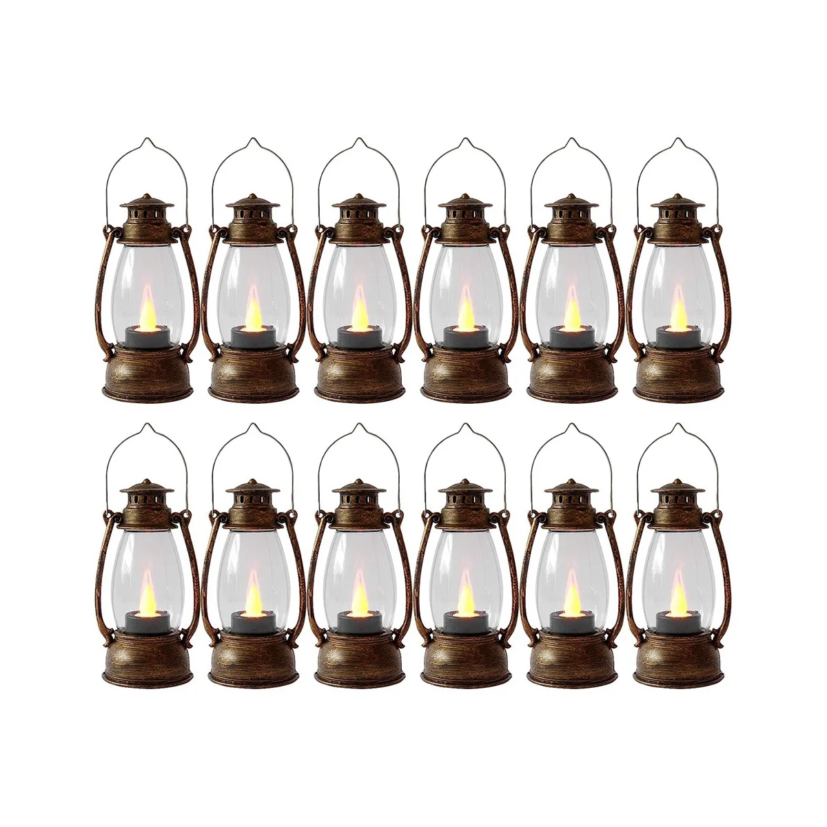Vintag Candle Lanterns for Indoors 12Pcs Mini Lantern with Flicker Candles Small Hanging Lanterns for Home Decor Copper 
Vintag Candle Lanterns for Indoors 12Pcs Mini Lantern with Flicker Candles Small Hanging Lanterns for Home Decor Copper