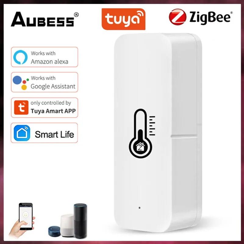 Умный датчик температуры и влажности Tuya ZigBee, работает от аккумулятора, работает с Alexa Google Home 
Умный датчик температуры и влажности Tuya ZigBee, работает от аккумулятора, работает с Alexa Google Home