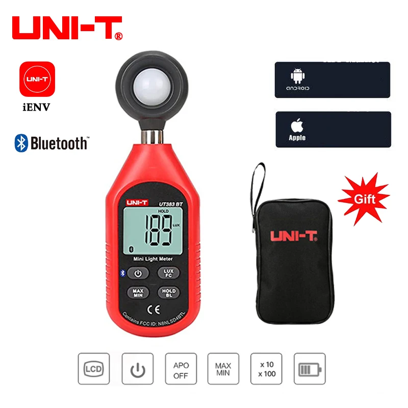 UNI-T Light Meter UT383BT Bluetooth New Version Lux Meter Digital Illuminance Meter 0~199900 Luxmeter forBrightness Measurement
UNI-T Light Meter UT383BT Bluetooth New Version Lux Meter Digital Illuminance Meter 0~199900 Luxmeter forBrightness Measurement