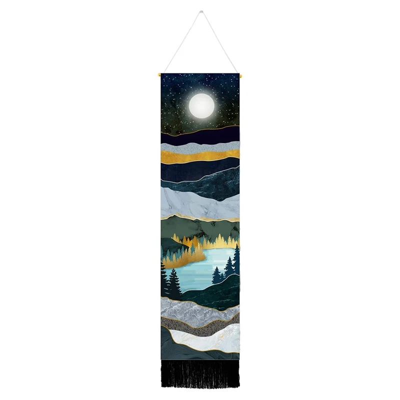 

JFBL Hot 1Set Narrow Tapestry Wall Hanging Long Landscape Painting Nature Landscape Tapestry For Home Bedroom Vertical Tapestry