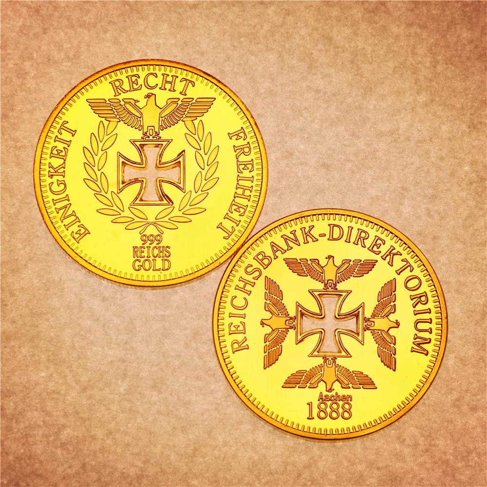 Deutsche Reichsbank 1888 German Coin with Gold Plated 
Deutsche Reichsbank 1888 German Coin with Gold Plated