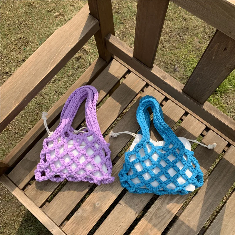 Sumemr Cotton Rope Woven Mini Handbag 2pcs/set Mesh Hollow Out Design Women Bright Colour Bucket Bag Bohemian Beach Bag Female
Sumemr Cotton Rope Woven Mini Handbag 2pcs/set Mesh Hollow Out Design Women Bright Colour Bucket Bag Bohemian Beach Bag Female