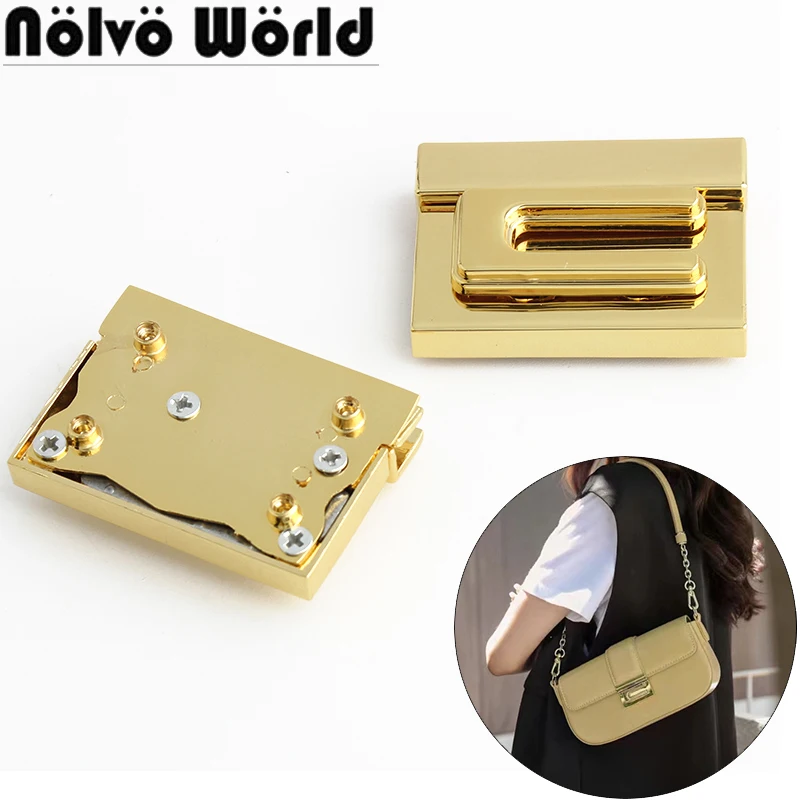 

5-10-30Sets K Gold Metal Locks For Women Bags Handbag Purse Push Lock Snap Clasp Closure Buckle DIY Leather Hardware Accessories