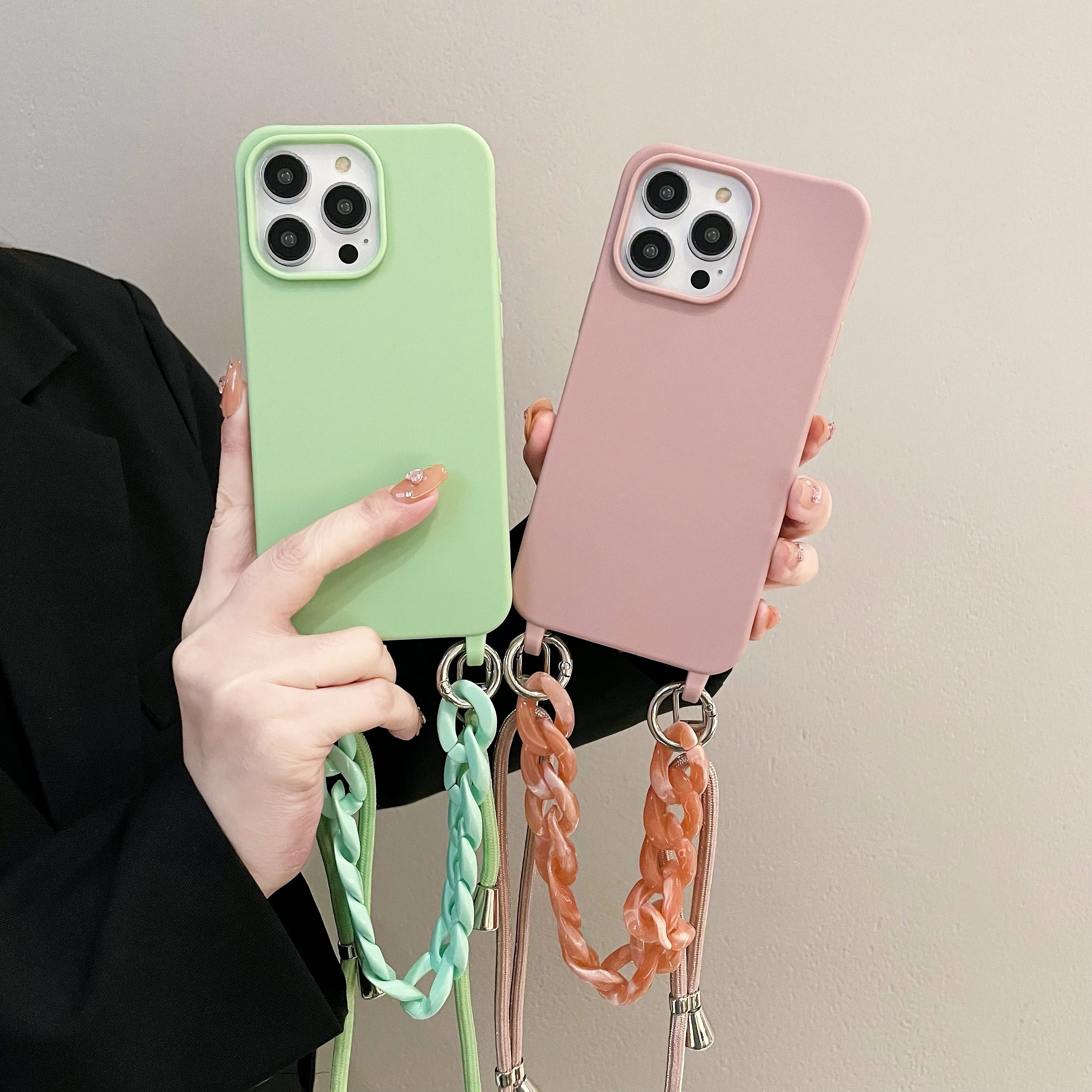 Candy Color Phone Case For iPhone 14 13 12 11 X XR XS Portable Chain Soft TPU Cover
Candy Color Phone Case For iPhone 14 13 12 11 X XR XS Portable Chain Soft TPU Cover