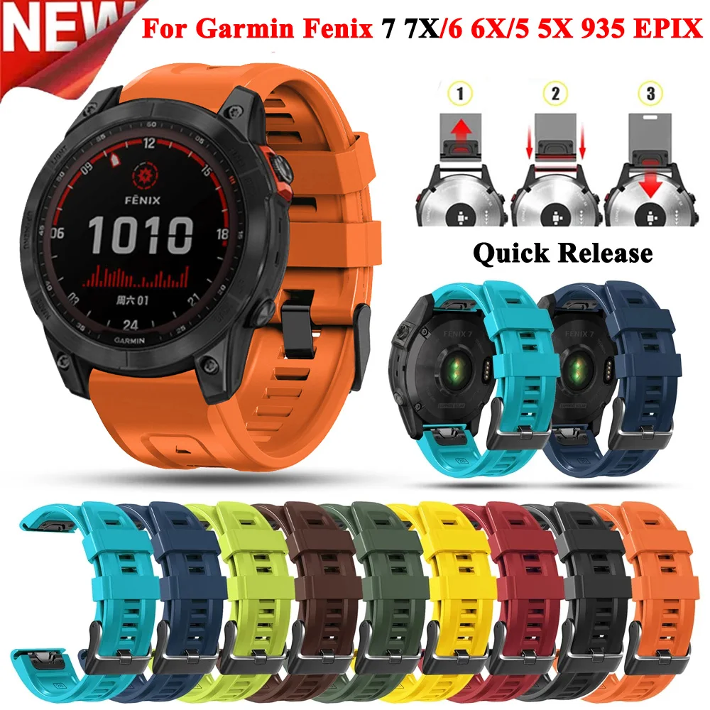 26 22MM Silicone Quick Release Watchband Straps for Garmin Fenix 7X 6X 5X 3HR Easyfit Wristband Strap For Fenix 7 6 5 Smartwatch
26 22MM Silicone Quick Release Watchband Straps for Garmin Fenix 7X 6X 5X 3HR Easyfit Wristband Strap For Fenix 7 6 5 Smartwatch
