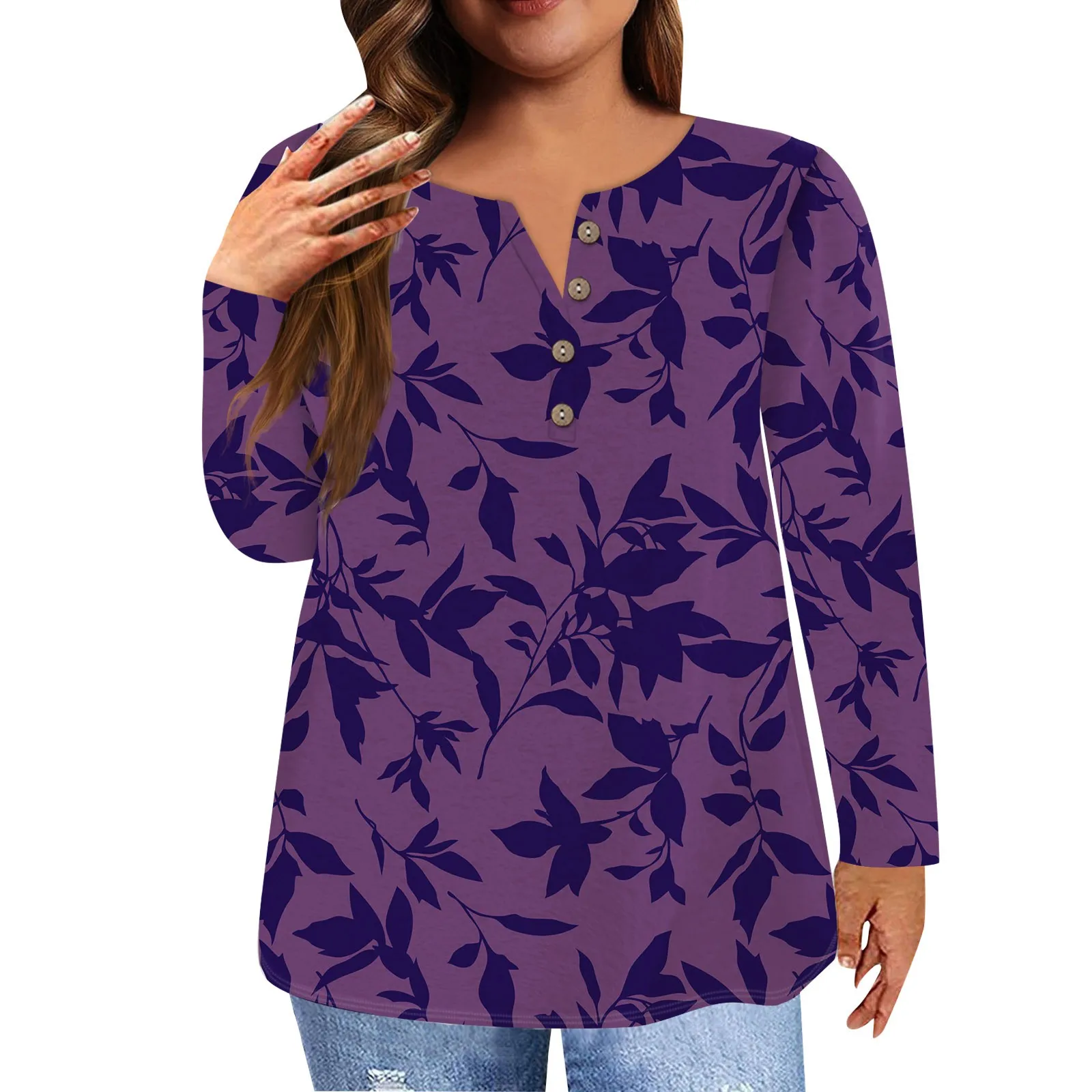 Women'S Plus Size Fashion New Button Collar T-Shirt Long Sleeves Flower Printed Casual Tops New Fashion Woman Blouse 2023
Women'S Plus Size Fashion New Button Collar T-Shirt Long Sleeves Flower Printed Casual Tops New Fashion Woman Blouse 2023