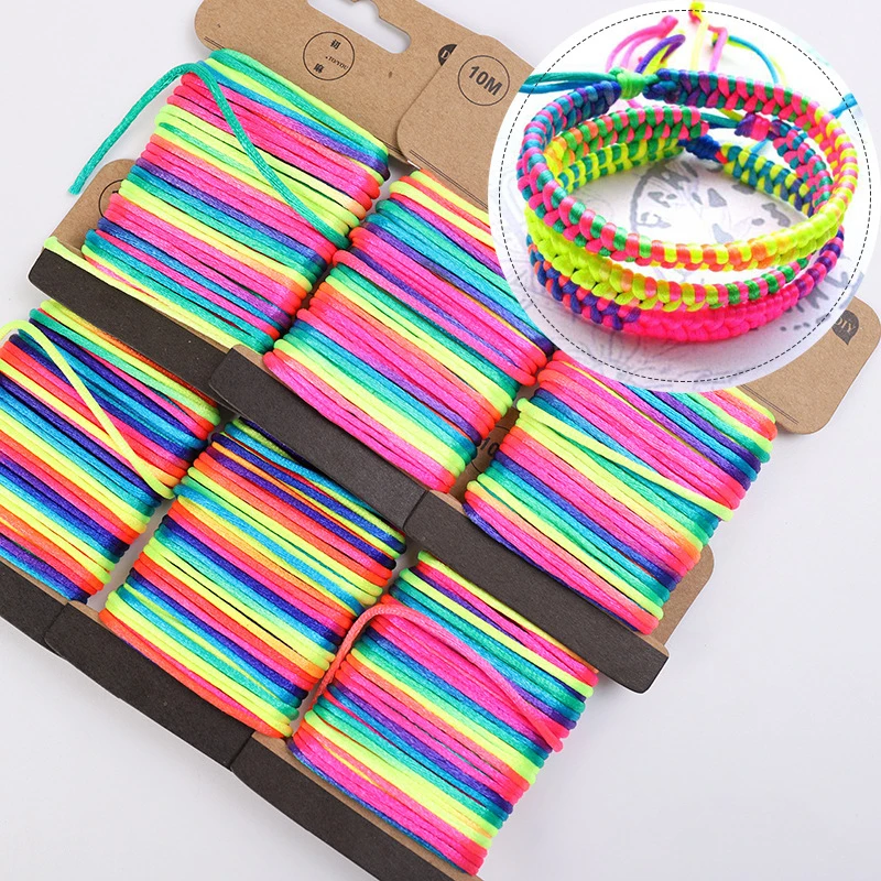 

10M/roll 2.5mm Gradient Color Nylon Cord Thread Chinese Knot Macrame Cord Children Bracelet Braided String DIY Beading Thread