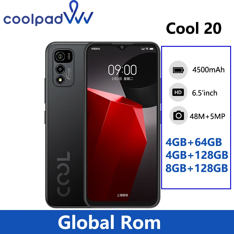 Coolpad Cool 20 смартфон с 6 18-дюймовым дисплеем восьмиядерным процессором Helio G80 ОЗУ 4 Гб