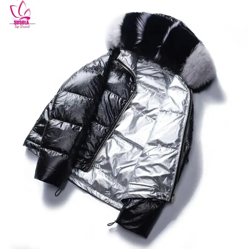 SUSOLA Golden Zipper Down Jackets Women Trend Reversible Down Coats Women Elegant Short Down Winter Jackets Female Ladies
SUSOLA Golden Zipper Down Jackets Women Trend Reversible Down Coats Women Elegant Short Down Winter Jackets Female Ladies