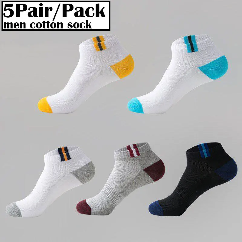 5 пар/упак. Для мужчин спортивные дышащие хлопковые носки с защитой от скольжения, носки для бега, ноги не потеют удобные короткие носки унис... 
5 пар/упак. Для мужчин спортивные дышащие хлопковые носки с защитой от скольжения, носки для бега, ноги не потеют удобные короткие носки унис...