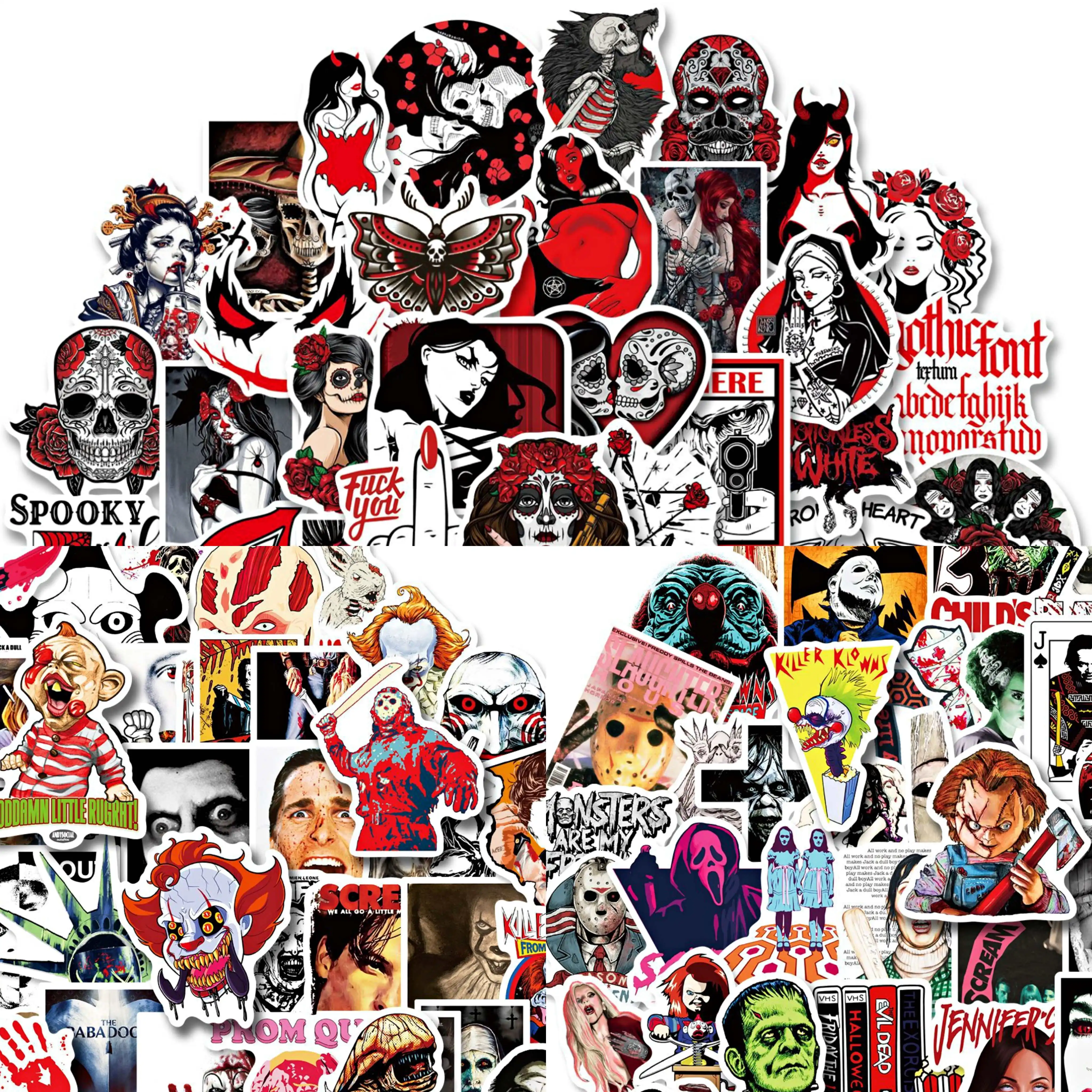 50 pcs/lot Horror Gothic Movie Scary Film Saw| Scream Clown Stickers HD Mirror Cup Motorbike Laptop Sticker Guitar Gift
50 pcs/lot Horror Gothic Movie Scary Film Saw| Scream Clown Stickers HD Mirror Cup Motorbike Laptop Sticker Guitar Gift