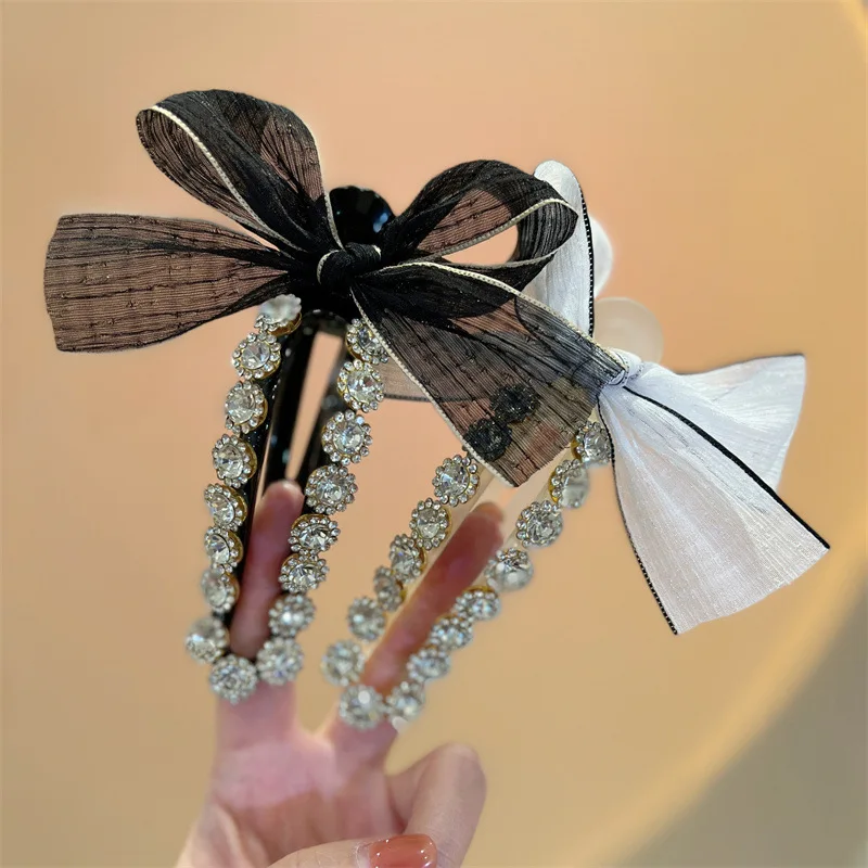 Lady Black White Bowknot Hair Clips for Women Crystal Rhinestone Hairpins Big Barrettes Elegant Fashion Hair Accessories
Lady Black White Bowknot Hair Clips for Women Crystal Rhinestone Hairpins Big Barrettes Elegant Fashion Hair Accessories