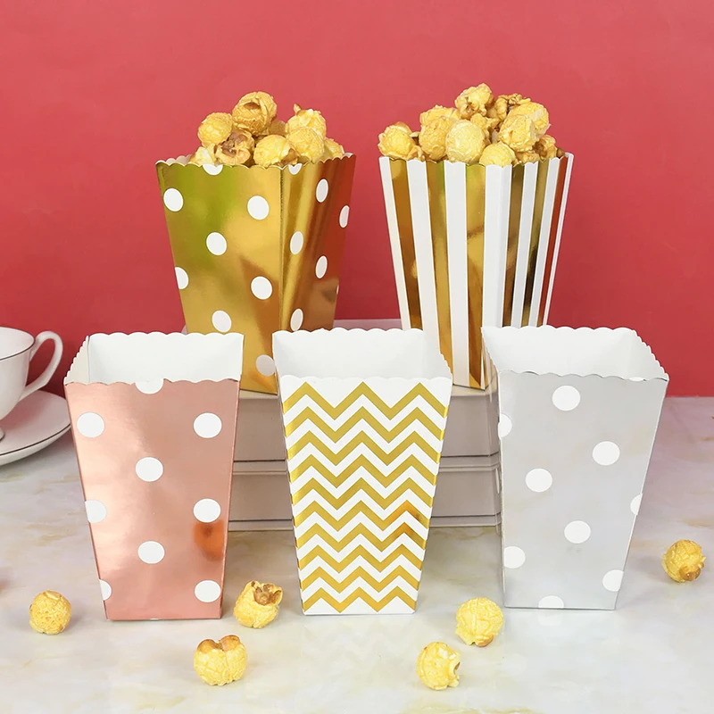 6/12pcs Disposable Popcorn Packaging Paper Box Gold Silver Pink Stripes Dot Snack Box Wedding Birthday Party Decor Supplies
6/12pcs Disposable Popcorn Packaging Paper Box Gold Silver Pink Stripes Dot Snack Box Wedding Birthday Party Decor Supplies