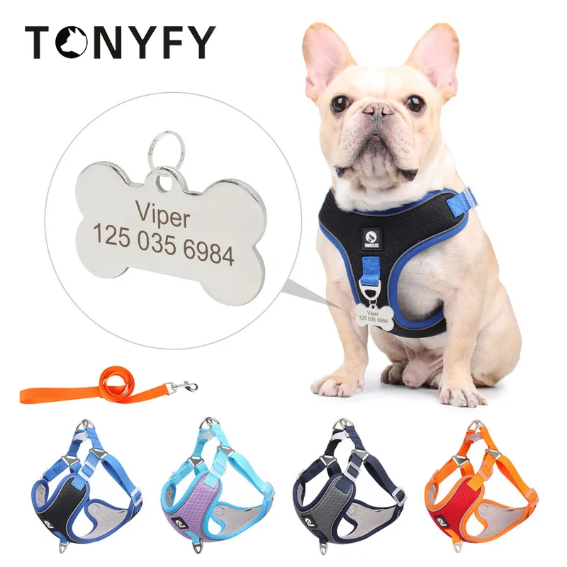 Dog Harness Custom Name ID DIY Engraving Tag Phone Pet Harness and Leash Set Reflective Dog Vest Harness for Medium Large Dogs
Dog Harness Custom Name ID DIY Engraving Tag Phone Pet Harness and Leash Set Reflective Dog Vest Harness for Medium Large Dogs