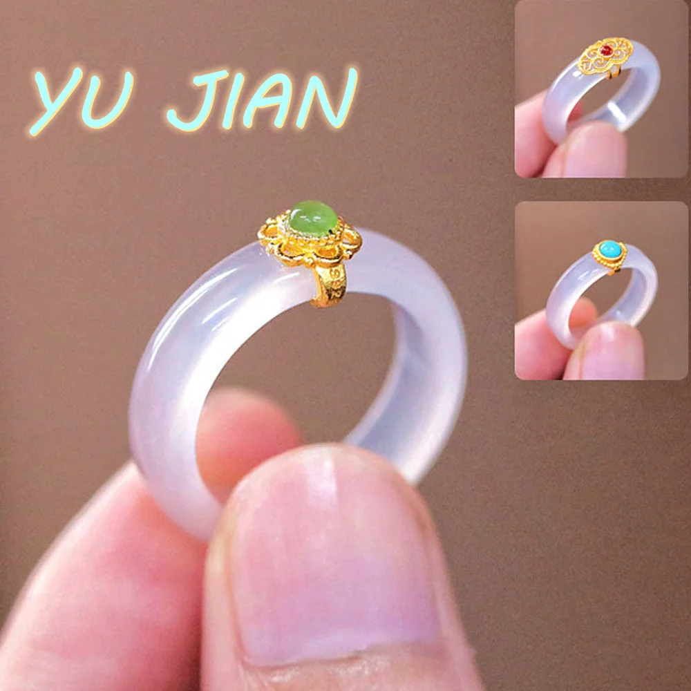 New Natural White Chalcedony Finger-Ring Female Jasper Niche Design Temperament All-match Agate Ring FINE Handring Jewelry
New Natural White Chalcedony Finger-Ring Female Jasper Niche Design Temperament All-match Agate Ring FINE Handring Jewelry