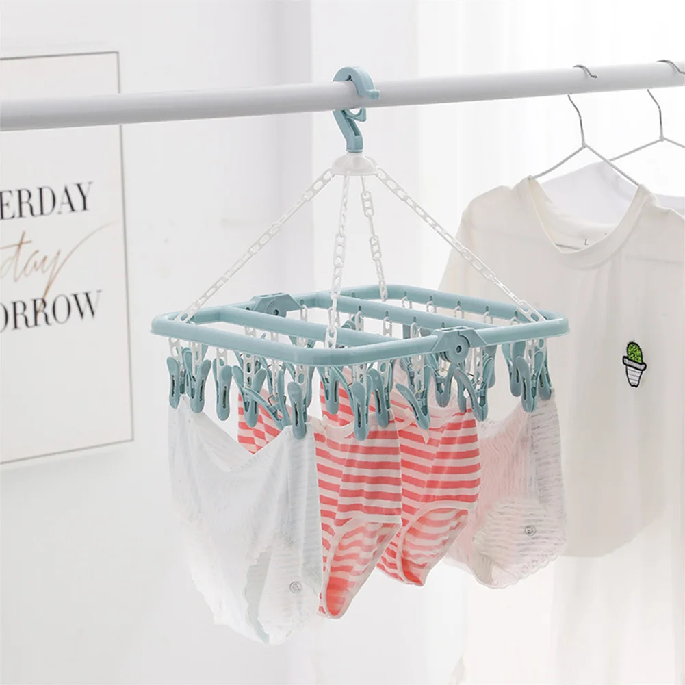Household Folding Clip Hanger With 32 Drying Clips Multifunctional Laundry Storage Organization Socks Panties Drying Racks
Household Folding Clip Hanger With 32 Drying Clips Multifunctional Laundry Storage Organization Socks Panties Drying Racks