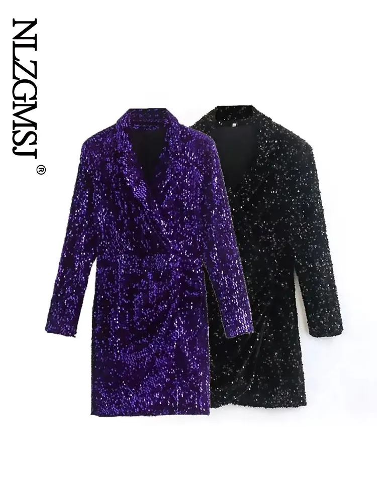 Nlzgmsj Sequin Blazer Dress Women Ruched Elegant Mini Dresses for Women Long Sleeve Female Party Dresses
Nlzgmsj Sequin Blazer Dress Women Ruched Elegant Mini Dresses for Women Long Sleeve Female Party Dresses