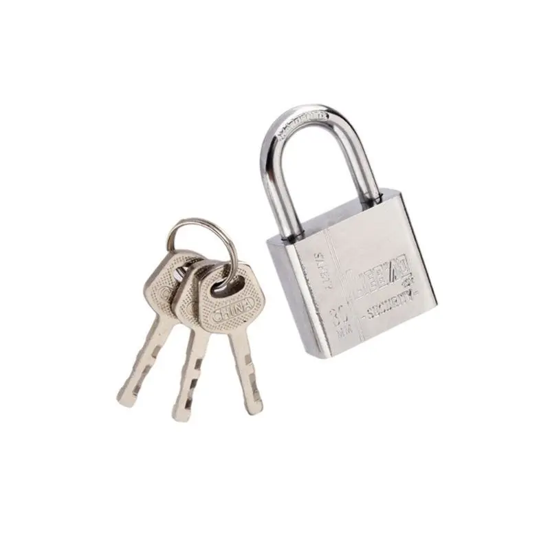 

30mm Iron Padlock 3 Keys Heavy Duty Solid Lock Door Gate Box Safety Waterproof Antirust Home Improvement R7UA