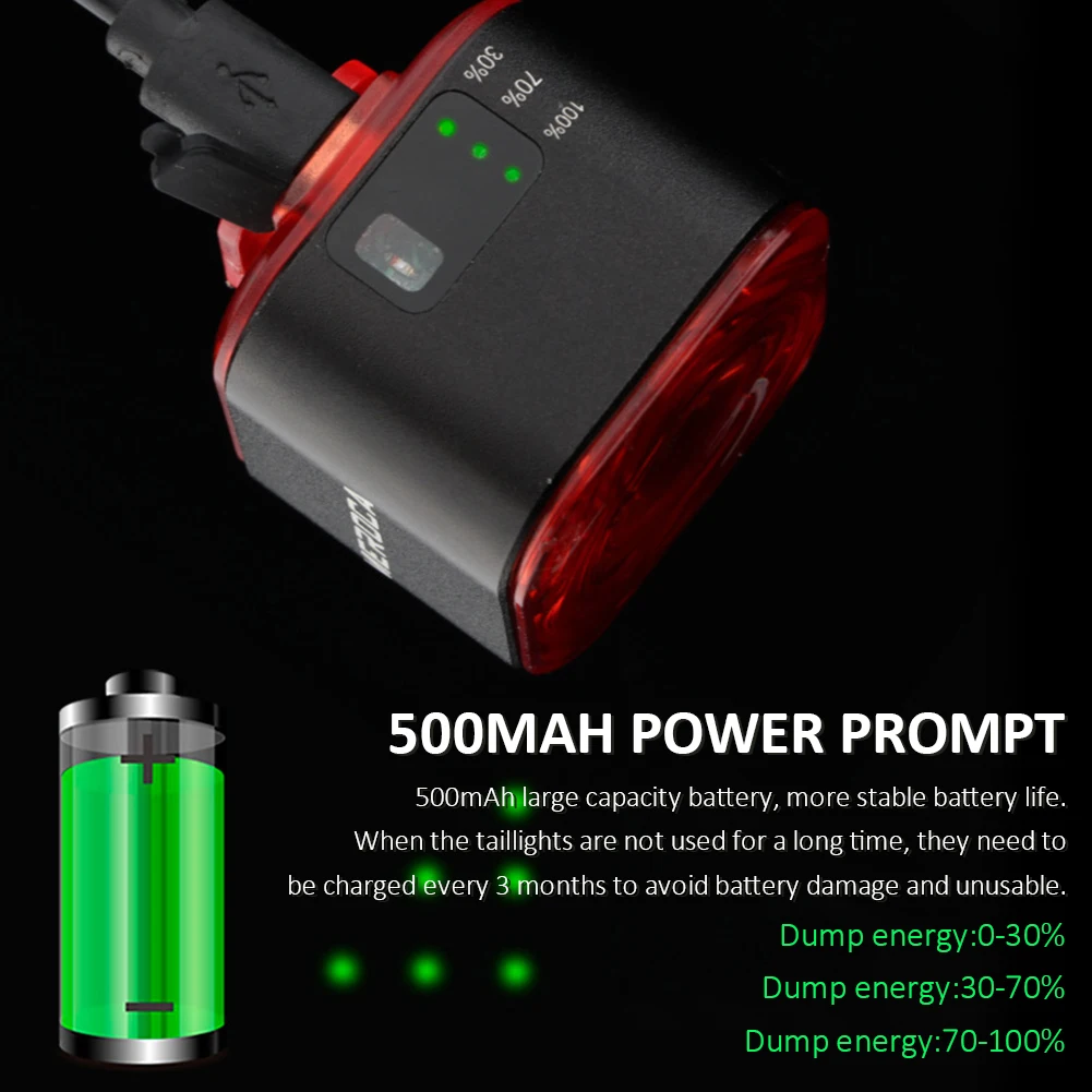 Inteligent Bicycle Brake Light Tail Light Brake Sensing USB Rechargeable Rear Light Auto Stop LED Waterproof Bike Taillight
Inteligent Bicycle Brake Light Tail Light Brake Sensing USB Rechargeable Rear Light Auto Stop LED Waterproof Bike Taillight