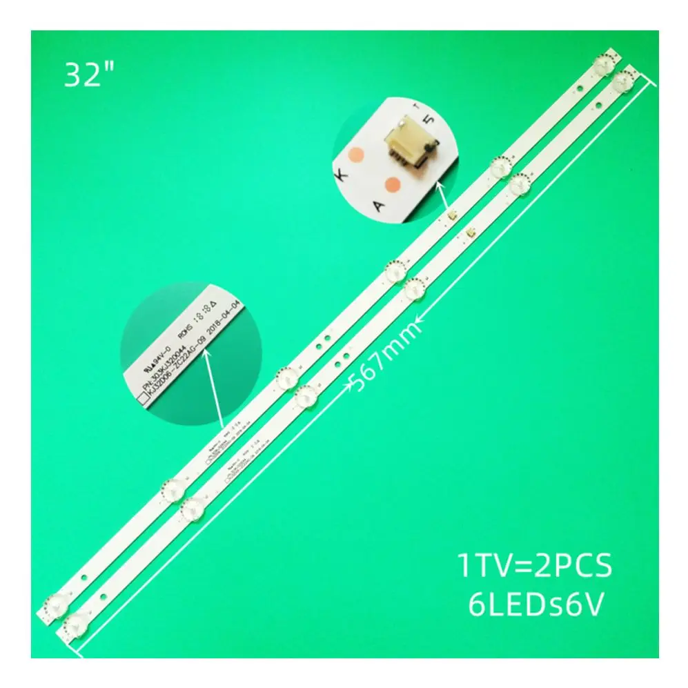 2pcs LED strip For 32LH0202 32HH1830 PK-32D16T KJ32D06-ZC22AG-09 12 20E 303KJ320044 KM0320LDCH HTV-32R01-T2C/A4/B DLED32HD 2X6
2pcs LED strip For 32LH0202 32HH1830 PK-32D16T KJ32D06-ZC22AG-09 12 20E 303KJ320044 KM0320LDCH HTV-32R01-T2C/A4/B DLED32HD 2X6