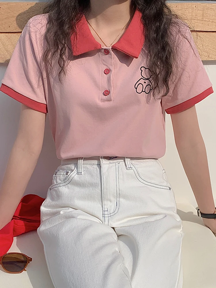 Fashion Casual Polo Short-sleeved Women T-shirt Summer 2022 Newest Short Design Lapel High Waist Top
Fashion Casual Polo Short-sleeved Women T-shirt Summer 2022 Newest Short Design Lapel High Waist Top