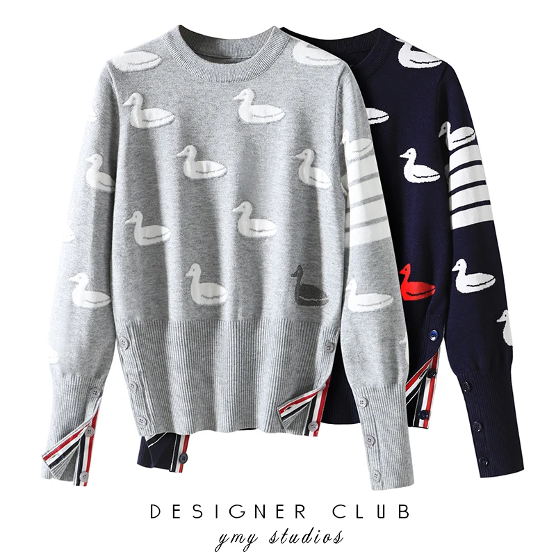tb sweater women's autumn and winter round neck duck jacquard long-sleeved loose bottoming knitted sweater pullover
tb sweater women's autumn and winter round neck duck jacquard long-sleeved loose bottoming knitted sweater pullover