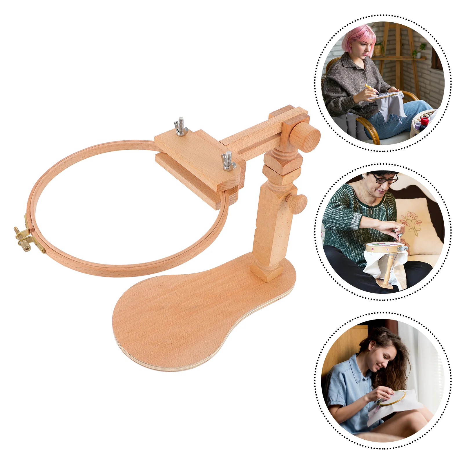 Embroidery Frame Wooden Stand Round Cross Stitch Hoops Ring Tool Beech Rings Handmade
Embroidery Frame Wooden Stand Round Cross Stitch Hoops Ring Tool Beech Rings Handmade