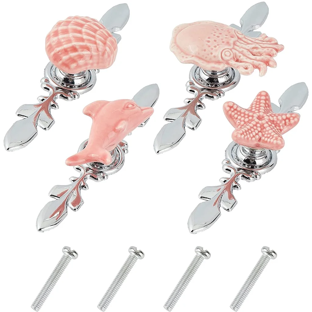 4Sets Starfish Octopus Dolphin Shell Ceramic Cabinet Knobs Marine Animals Theme Handmade Dresser for Kitchen Furniture
4Sets Starfish Octopus Dolphin Shell Ceramic Cabinet Knobs Marine Animals Theme Handmade Dresser for Kitchen Furniture