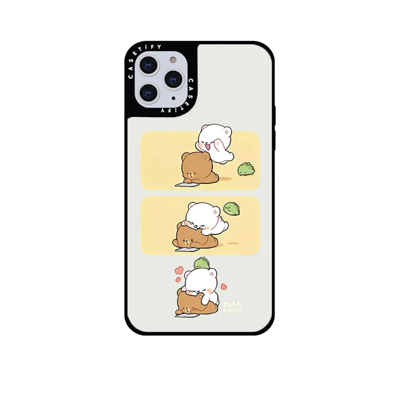 

CASETIFY Lovers Bear Mirror Case For IPhone 11 12 13 14ProMax 11 12 13 14Pro XsMax XR 6S 7 8 SE 7P 8P 14Plus Back Cover E0525