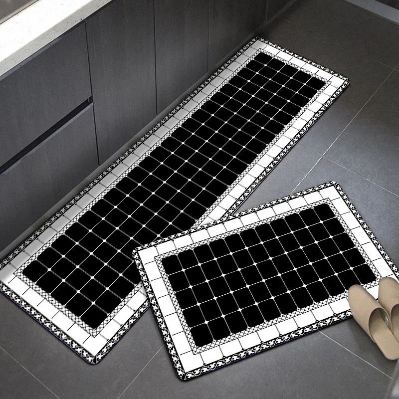 

wangart Kitchen Floor Mat Area Rugs for Living Room Balcony Hallway Water Absorption Anti-Slip Bathroom Carpet Doormat Nordic