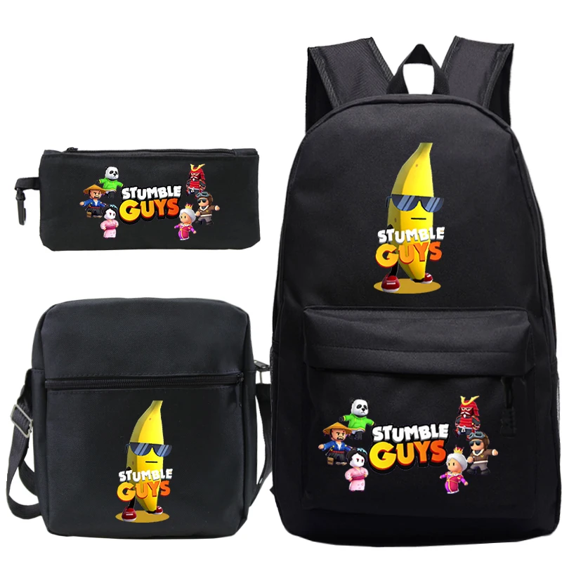 

2023 Stumble Guys School Bags Kids Kawaii Backpack Children Daily Bookbag teens Mochila Stumble Guys Backpack for Boys Girls 3pc