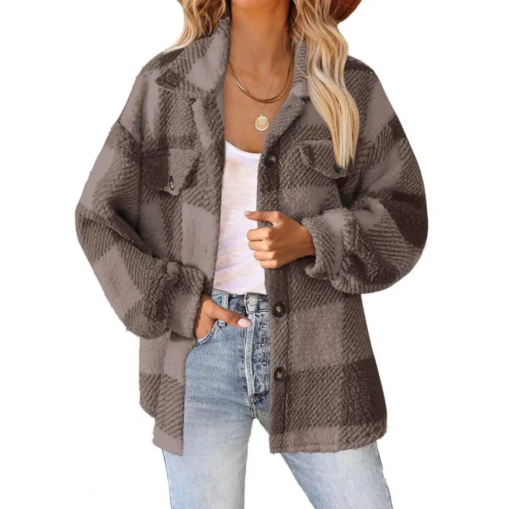 Fashion Women Outerwear Elegant Plaid Cardigan Jacket Warm Double-sided Coat for Women for Indoor Outdoor Wear Soft Warm Women
Fashion Women Outerwear Elegant Plaid Cardigan Jacket Warm Double-sided Coat for Women for Indoor Outdoor Wear Soft Warm Women