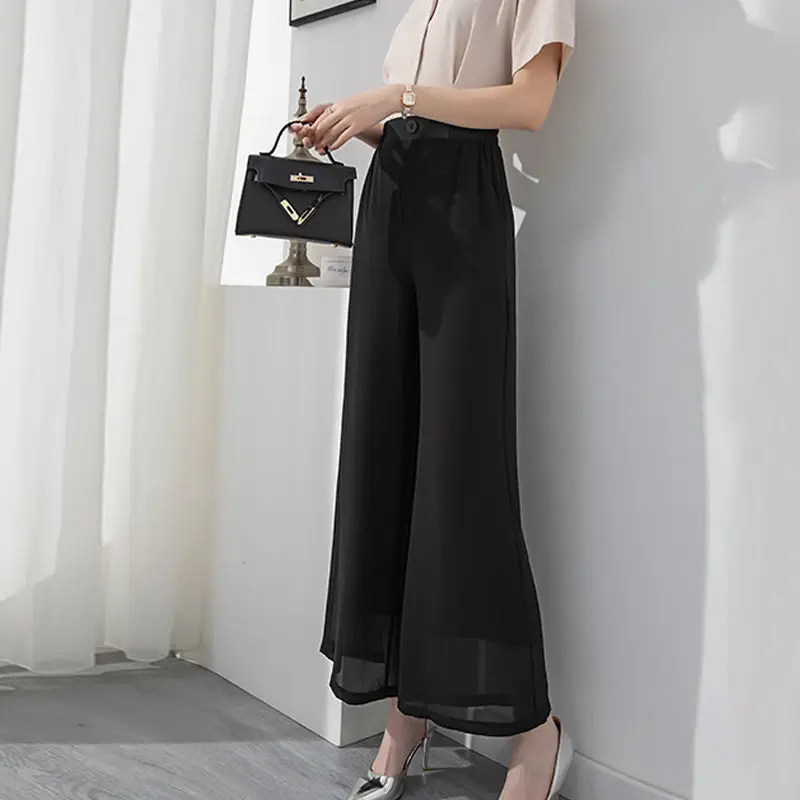 Women 2022 Spring Summer Fashion Wide Leg Pants Female High Waist Solid Casual Loose Suit Pants Office Lady Chiffon Trousers H27
Women 2022 Spring Summer Fashion Wide Leg Pants Female High Waist Solid Casual Loose Suit Pants Office Lady Chiffon Trousers H27