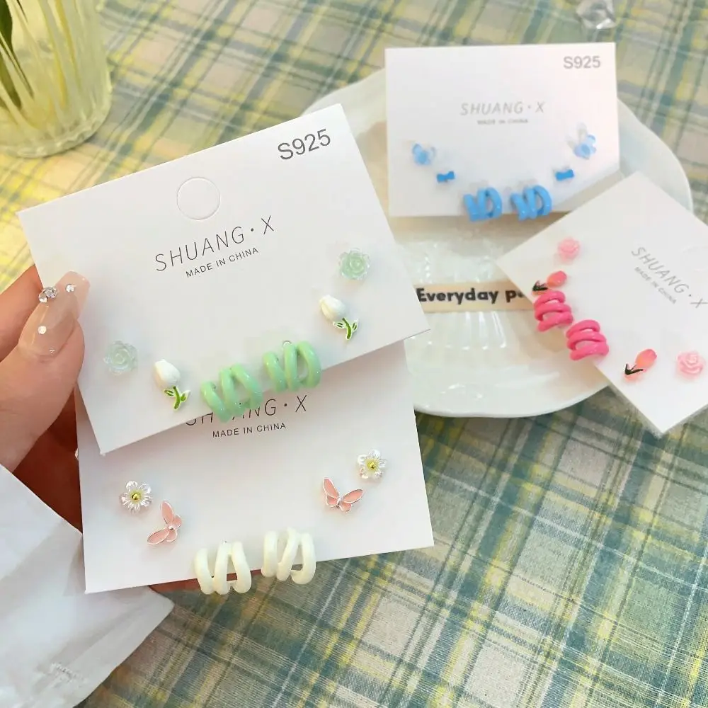 3pair/set Cute Vintage Fairy Tulip Female Earrings Elegant Spring Summer Gift Fashion Jewelry Pearl Flower Earring Set
3pair/set Cute Vintage Fairy Tulip Female Earrings Elegant Spring Summer Gift Fashion Jewelry Pearl Flower Earring Set