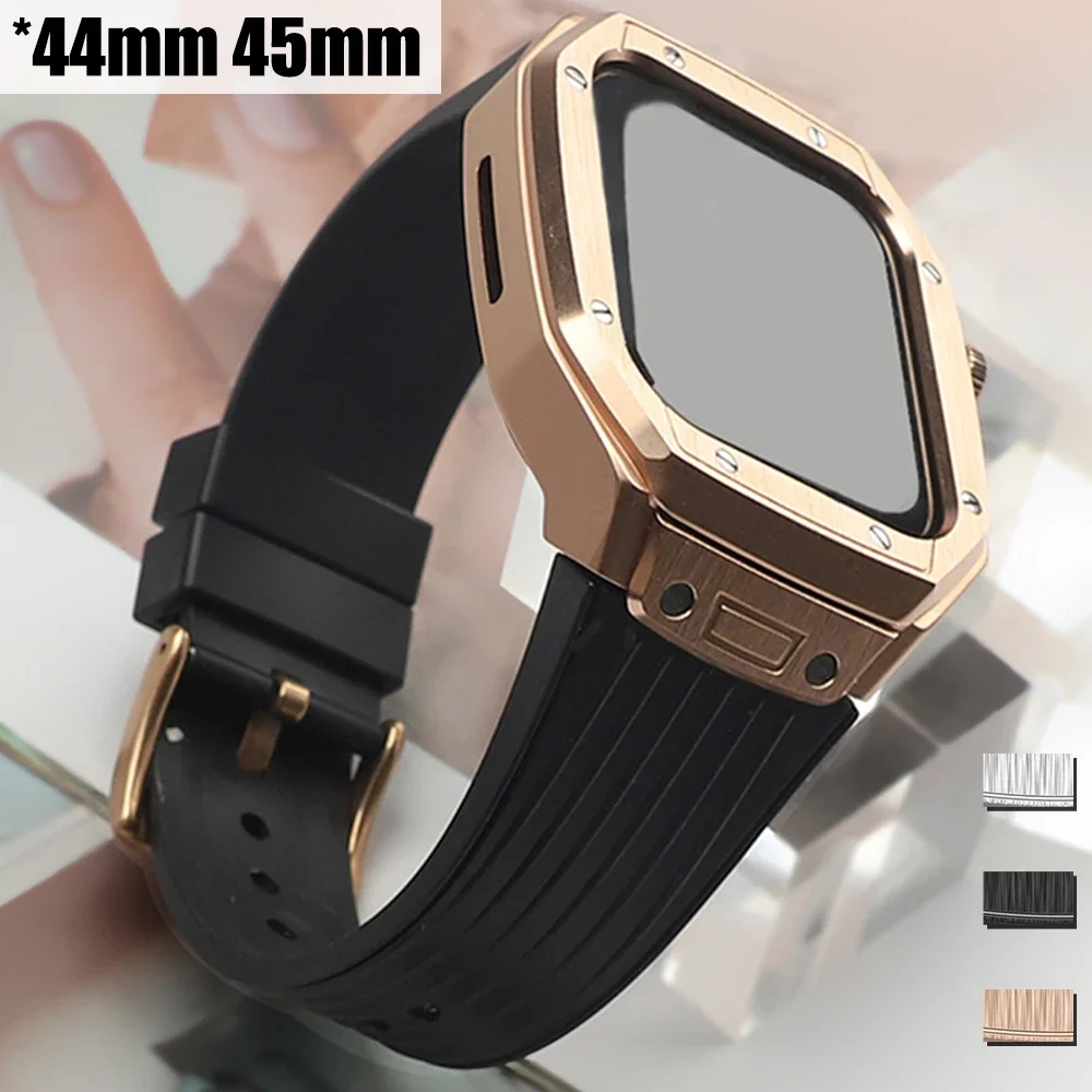 Ремешок из нержавеющей стали для IWatch 9 45 мм, аксессуары и резиновый силиконовый ремешок для Apple Watch Series 9 6 5 4 SE 8 7 45 44 мм
Ремешок из нержавеющей стали для IWatch 9 45 мм, аксессуары и резиновый силиконовый ремешок для Apple Watch Series 9 6 5 4 SE 8 7 45 44 мм
