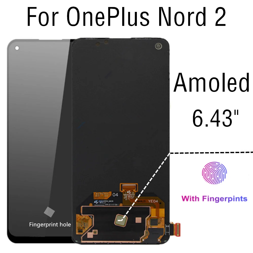 ЖК-дисплей 6,43 дюйма AMOLED для OnePlus Nord 2, сенсорный экран в сборе, дигитайзер, замена для Nord2 DN2101, DN2103 LCD
ЖК-дисплей 6,43 дюйма AMOLED для OnePlus Nord 2, сенсорный экран в сборе, дигитайзер, замена для Nord2 DN2101, DN2103 LCD