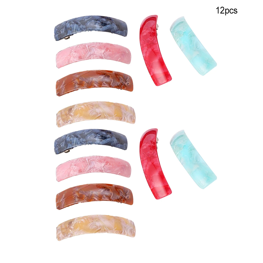12pcs Barrettes Women Acrylic Hairpin Marble Print Colorful Ponytail Holder French Headwear Geometric Hair Clips
12pcs Barrettes Women Acrylic Hairpin Marble Print Colorful Ponytail Holder French Headwear Geometric Hair Clips