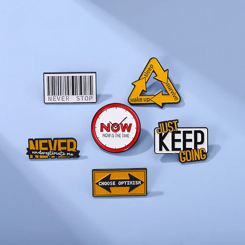 Letter Series Brooch NEVER STOP Pins Direction Arrow Brooches Ins Trend Geometric Brooch Enamel Pins Gift For Children Friends
Letter Series Brooch NEVER STOP Pins Direction Arrow Brooches Ins Trend Geometric Brooch Enamel Pins Gift For Children Friends