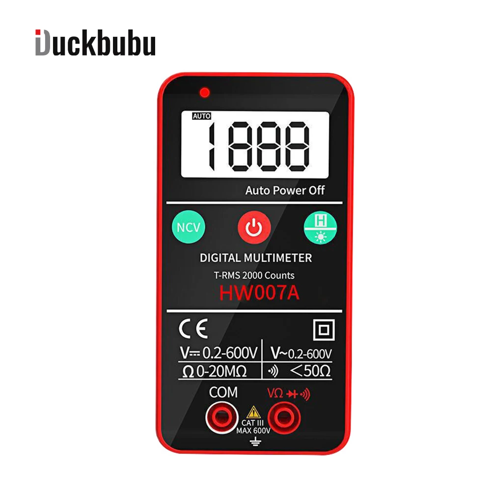 DUCKBUBU 007A Digital Multimeter AC/DC Ammeter Volt Ohm Tester Meter Multimetro With Thermocouple LCD Backlight Portable
DUCKBUBU 007A Digital Multimeter AC/DC Ammeter Volt Ohm Tester Meter Multimetro With Thermocouple LCD Backlight Portable