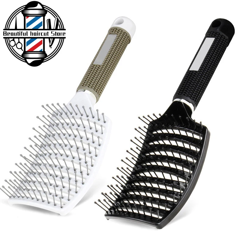 

Bristle Nylon Women Combs Hair Scalp Massage Comb Hairbrush Wet Curly Detangle Brush Salon Hairdressing Styling Barbershop Tools