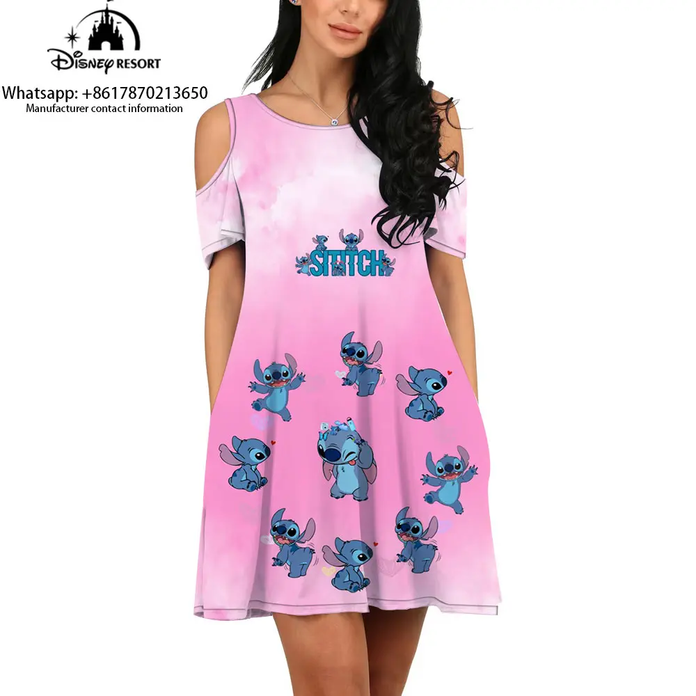 2022 New Disney Brand Stitch Anime Knee Length Skirt Boho Style Summer Round Neck Fashion Casual Women's Short Sleeve Dress
2022 New Disney Brand Stitch Anime Knee Length Skirt Boho Style Summer Round Neck Fashion Casual Women's Short Sleeve Dress