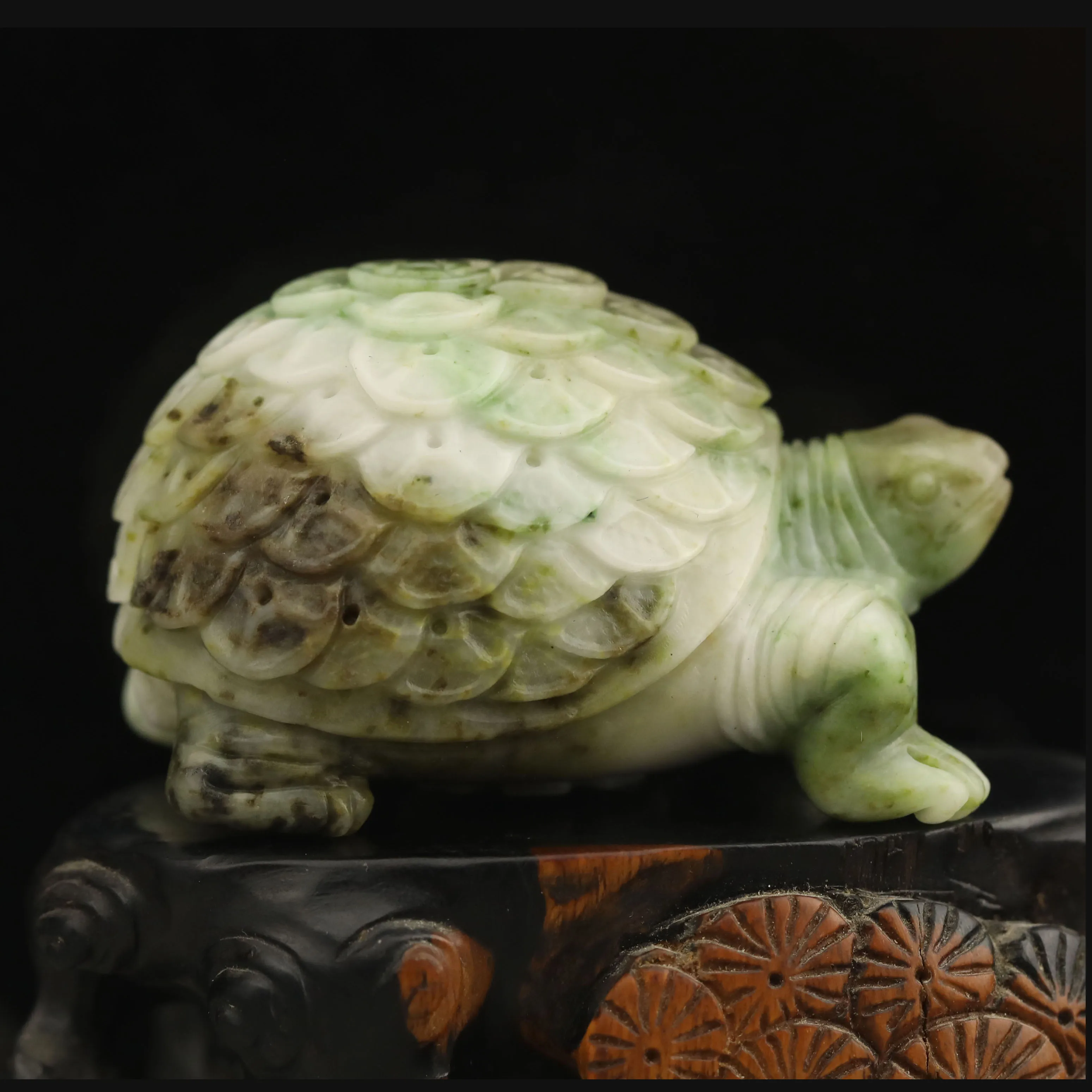 

Старая Натуральная Зеленая Нефритовая статуя ручной работы Подвеска черепаха #6