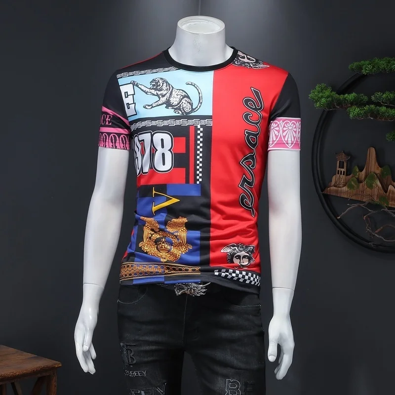 Summer Men's Short-sleeved T-shirt Round Neck Stitching Printing Trend Shirt Cotton Summer Dress 2022 New Men
Summer Men's Short-sleeved T-shirt Round Neck Stitching Printing Trend Shirt Cotton Summer Dress 2022 New Men