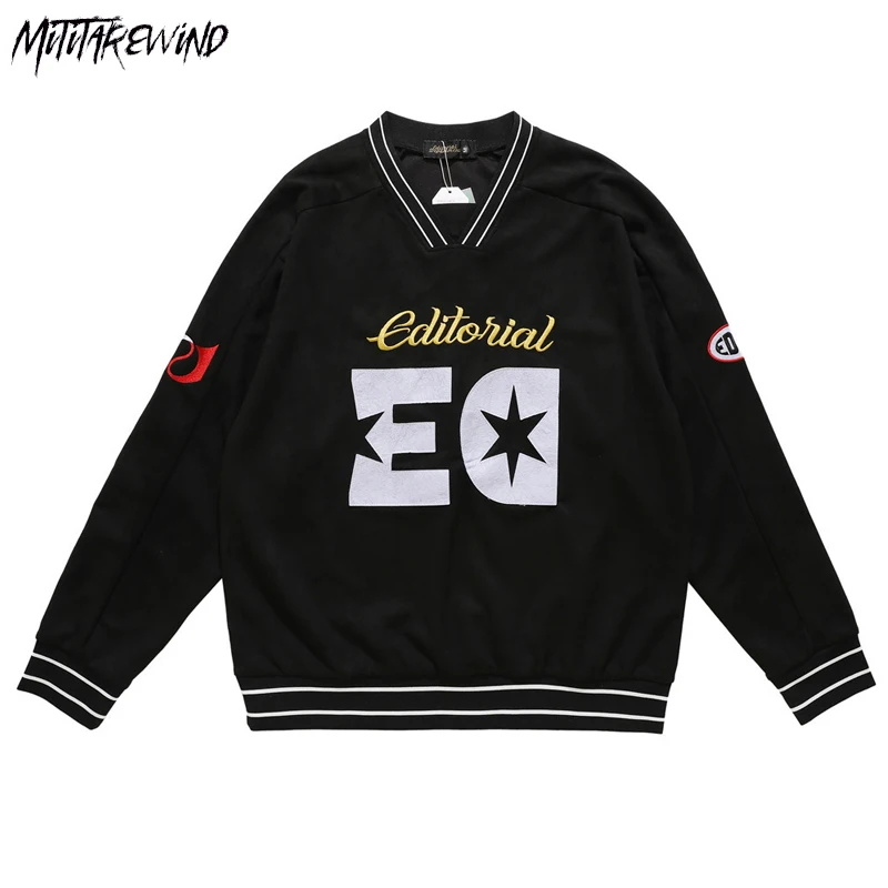American High Street Letter Patch Embroidery T-shirts Streetwear Men Loose Casual V-neck Long-sleeved Cotton T Shirt 2023 Tops
American High Street Letter Patch Embroidery T-shirts Streetwear Men Loose Casual V-neck Long-sleeved Cotton T Shirt 2023 Tops