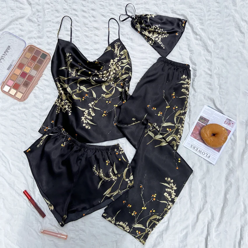 Imitation Silk Sling Home Clothes Printed Sling Shorts Set Light peignoir personnalisé mariage satin robe pijamas verano mujer
Imitation Silk Sling Home Clothes Printed Sling Shorts Set Light peignoir personnalisé mariage satin robe pijamas verano mujer
