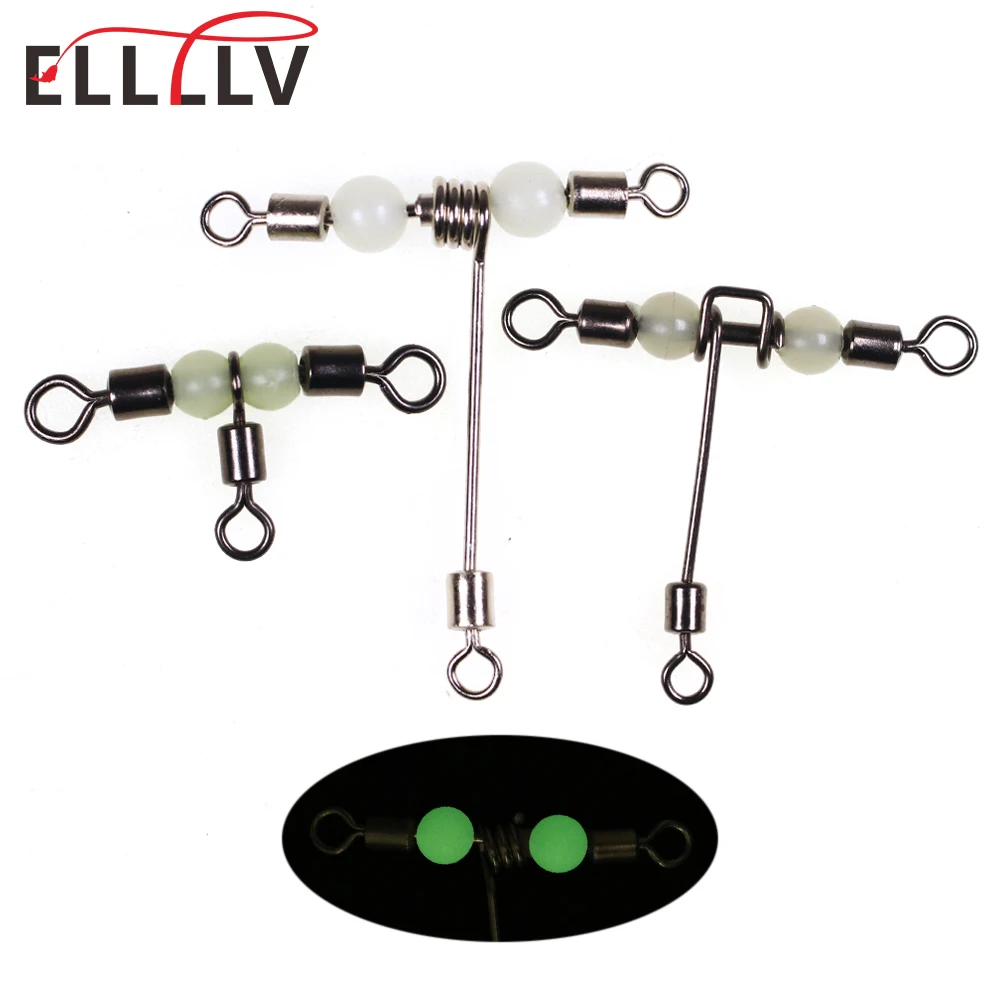 Ellllv 10pcs T-shape Cross-line Rolling Swivel With Luminous Beads 3 Way Swivels Fishing Rig Line Lure Connector Accessories
Ellllv 10pcs T-shape Cross-line Rolling Swivel With Luminous Beads 3 Way Swivels Fishing Rig Line Lure Connector Accessories