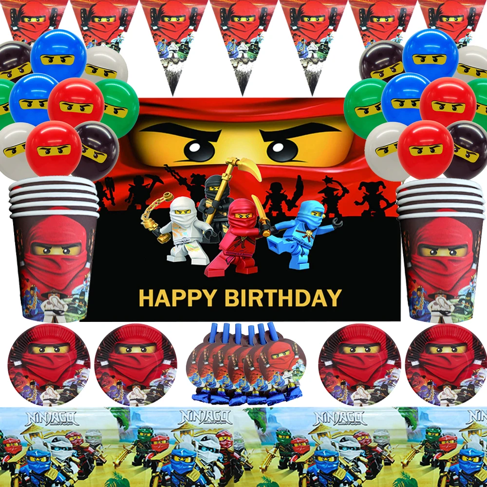 Ninjago Theme Birthday Party Decoration Disposable Tableware Baby Shower Paper Cups Plates Balloons Backdrop Kids Party Supplies
Ninjago Theme Birthday Party Decoration Disposable Tableware Baby Shower Paper Cups Plates Balloons Backdrop Kids Party Supplies
