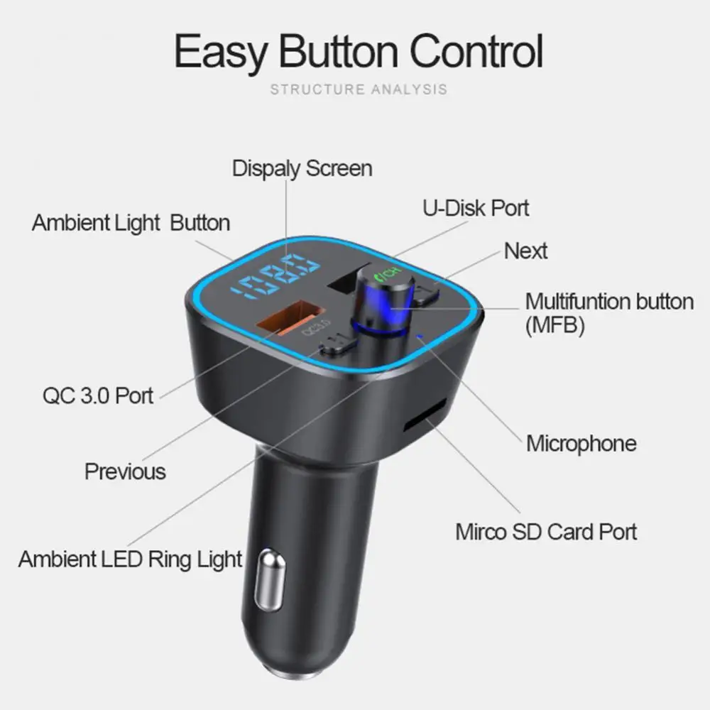 Bluetooth Wireless Car kit Handfree LCD FM Transmitter Dual USB Car Charger 2.1A MP3 Music TF Card U disk Music Player Adapter
Bluetooth Wireless Car kit Handfree LCD FM Transmitter Dual USB Car Charger 2.1A MP3 Music TF Card U disk Music Player Adapter