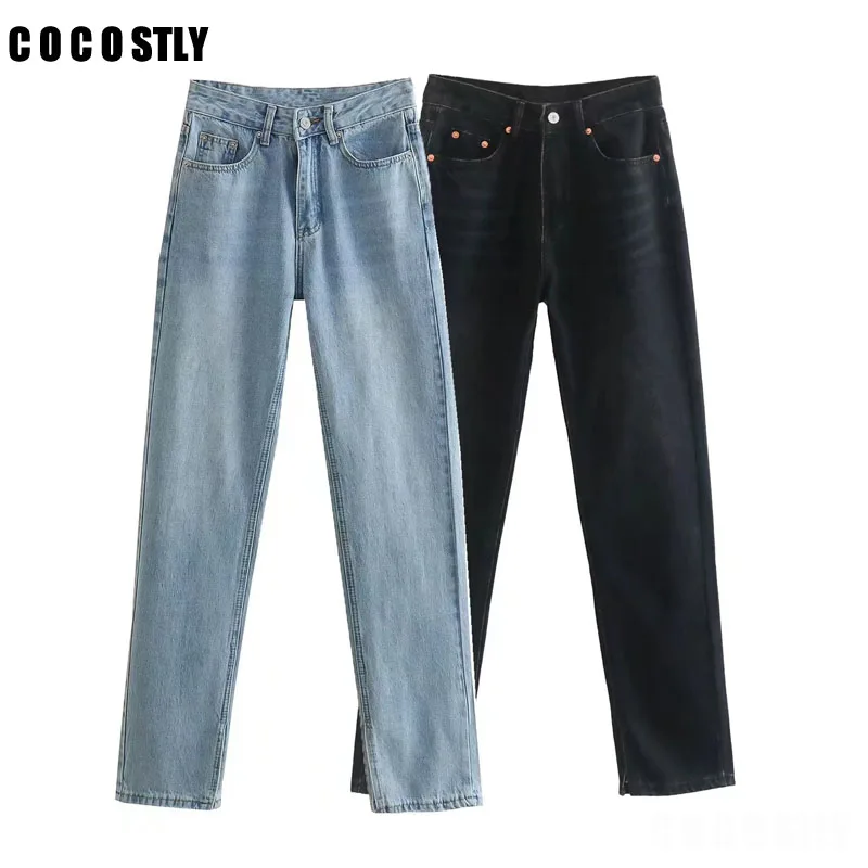 2023 Spring Autumn Vintage High Waist Jeans Women Casual Slim Fitting Straight Leg Mop Pants Female Basic Slit Denim Trousers
2023 Spring Autumn Vintage High Waist Jeans Women Casual Slim Fitting Straight Leg Mop Pants Female Basic Slit Denim Trousers